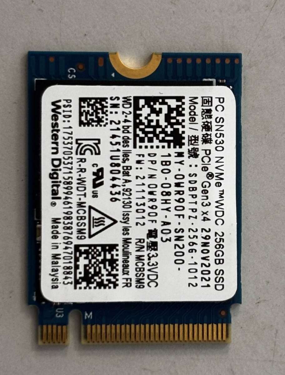 NVMe - 256GB Western Digital
