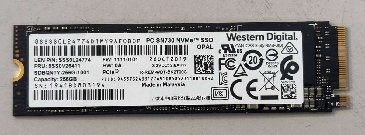 NVMe - 256GB Western Digital