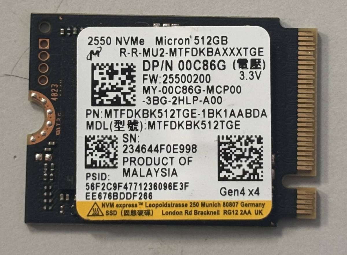NVMe - 512GB Micron Gen 4