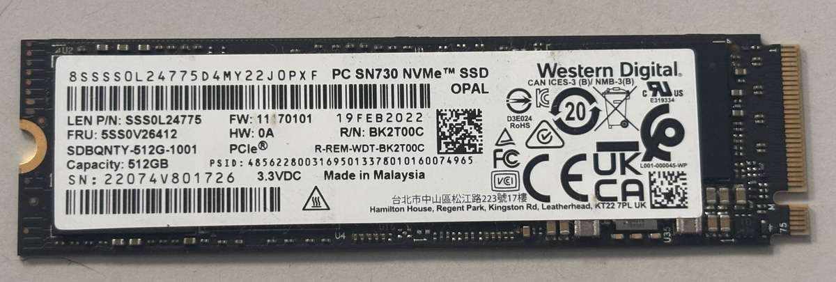 NVMe - 512GB Western Digital