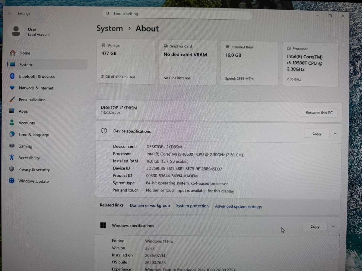 Lenovo i5 10th Gen M90q