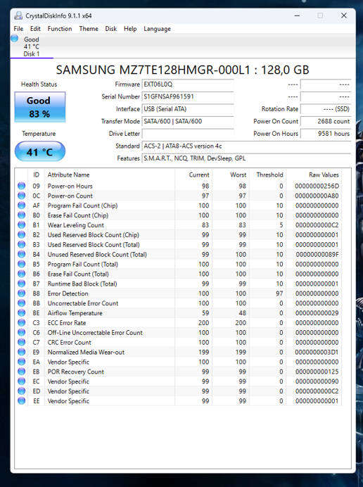 SSD - 128GB Samsung