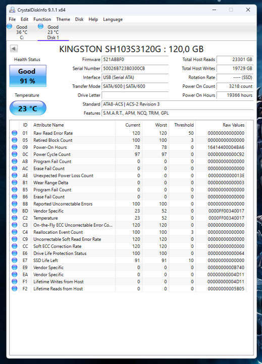 SSD - 120GB Kingston