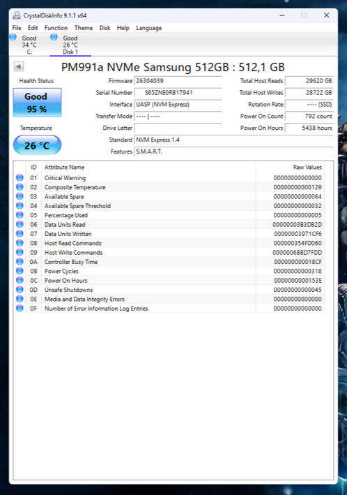 NVMe - 512GB Samsung