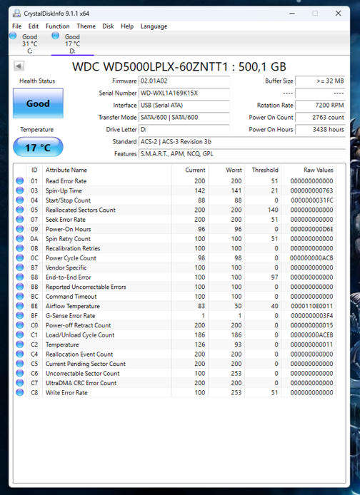 HDD - 500GB Western Digital