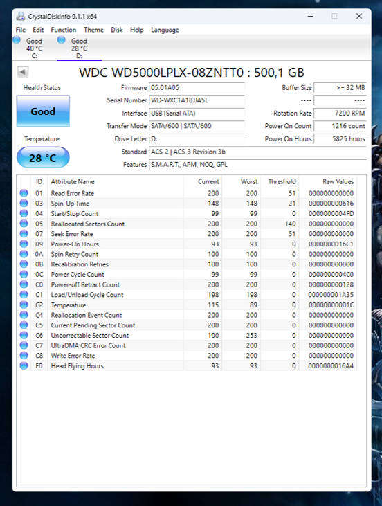 HDD - Western Digital 500GB