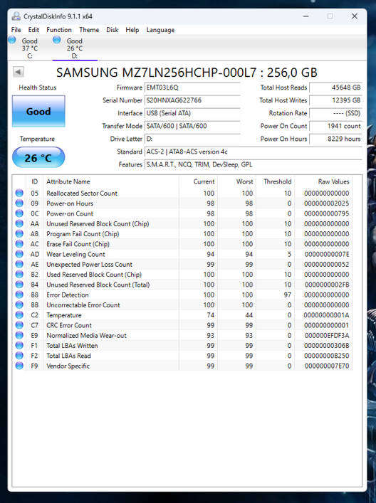 SSD - 256GB Samsung