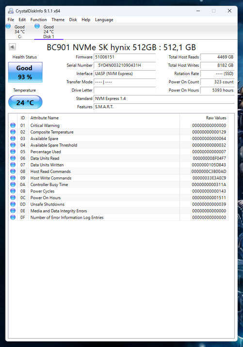 NVMe - 512GB SK Hynix