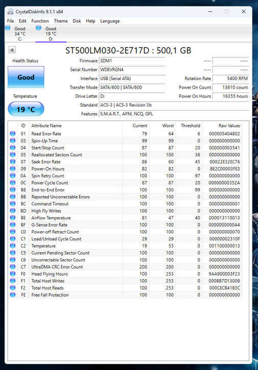 HDD - 500GB Seagate x 4