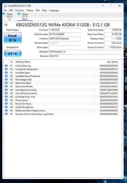 NVMe - 512GB KIOXIA