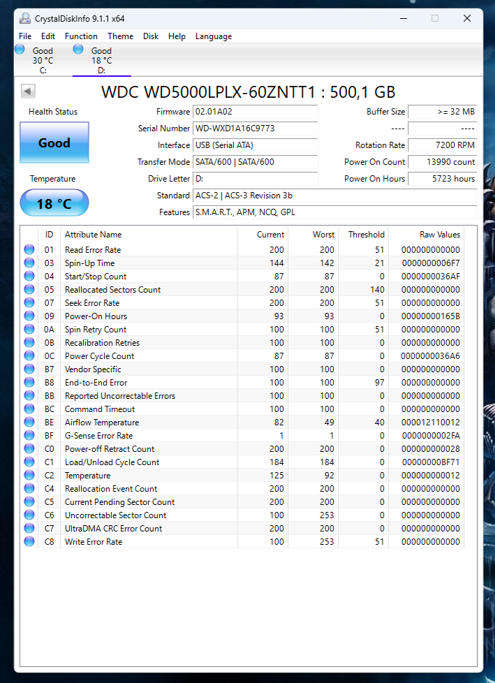 HDD - 500GB Western Digital