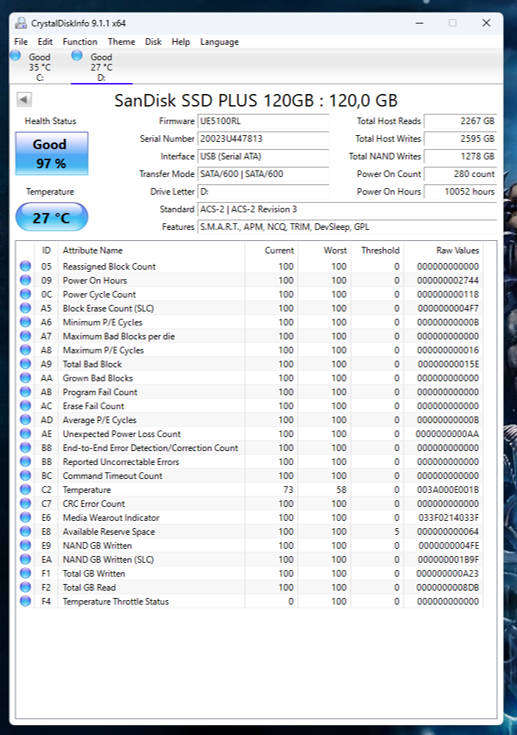 SSD - 120GB SanDisk