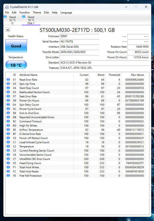 HDD - 500GB Seagate x 4