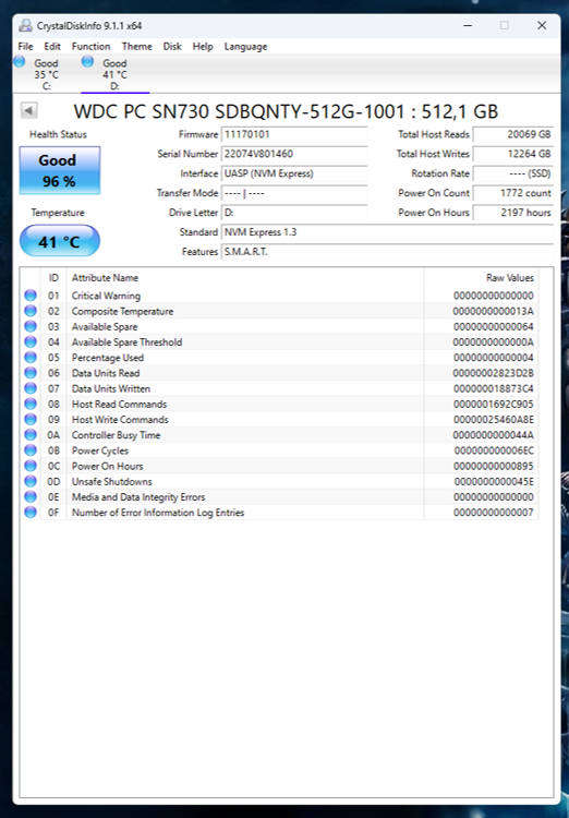 NVMe - 512GB Western Digital