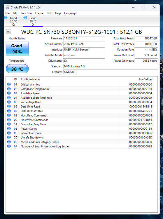 NVMe - 512GB Western Digital