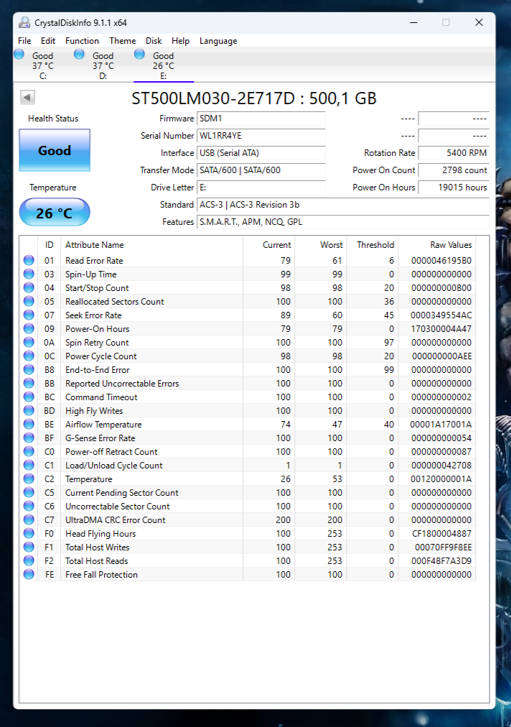 HDD - 500GB Seagate