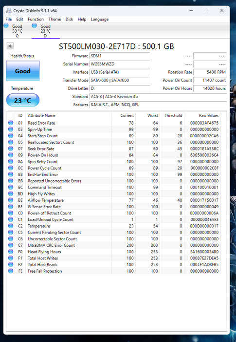 HDD - 500GB Seagate x 4