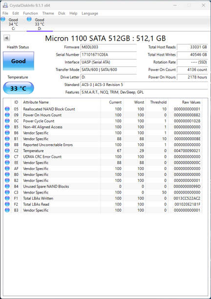 M.2 SSD - 512GB Micron