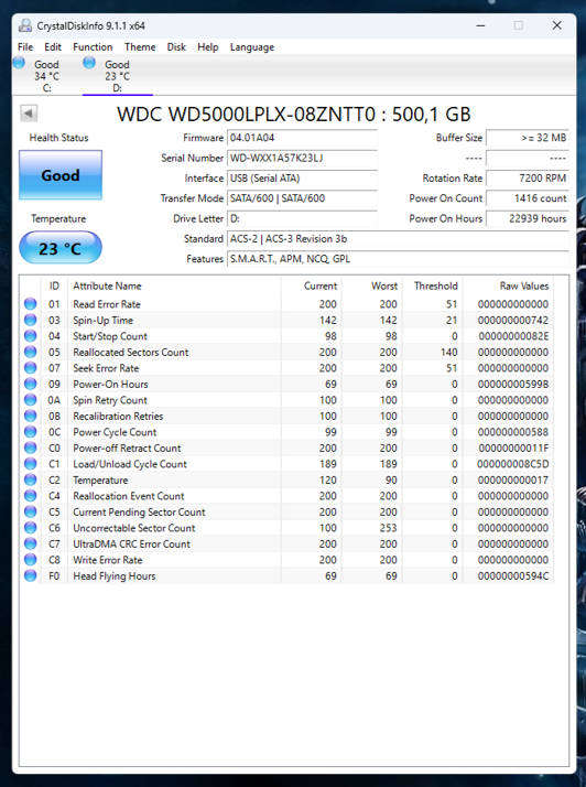 HDD - 500GB Western Digital