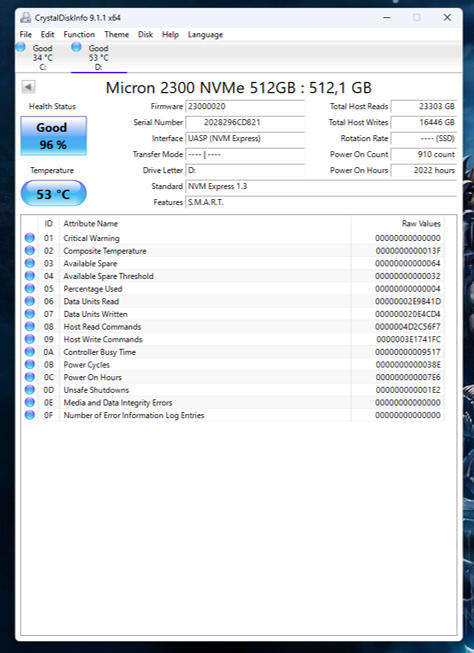 NVMe - 512GB Micron SSD