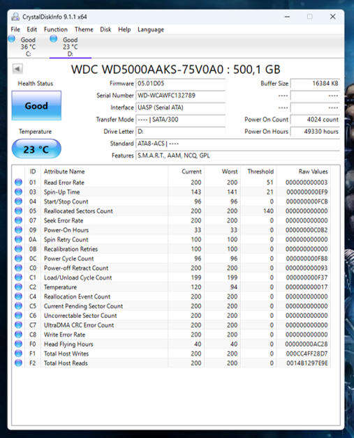 HDD - 500GB Western Digital