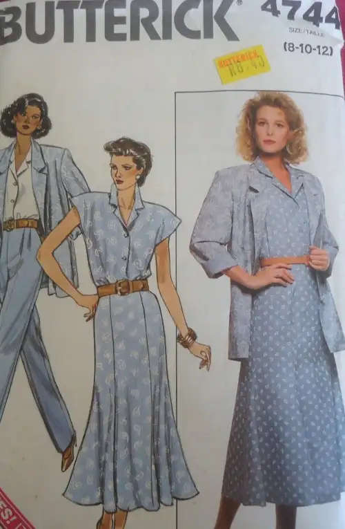 BUTTERICK PATTERN 4744 JACKET-TOP-SKIRT-PANTS SIZE 8-10-12 COMPLETE  SEWING PATTERN