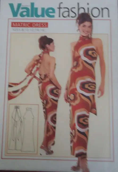 VALUE FASHION PATTERNS `MATRIC DRESS` SIZES 8 + 10 + 12 + 14 + 16 SEWING PATTERN