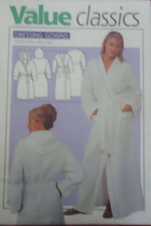 VALUE CLASSICS PATTERNS `DRESSING GOWNS` SIZES XS ( 6) +S ( 8 -10), + M ( 12 - 14), L (16-18) & XL