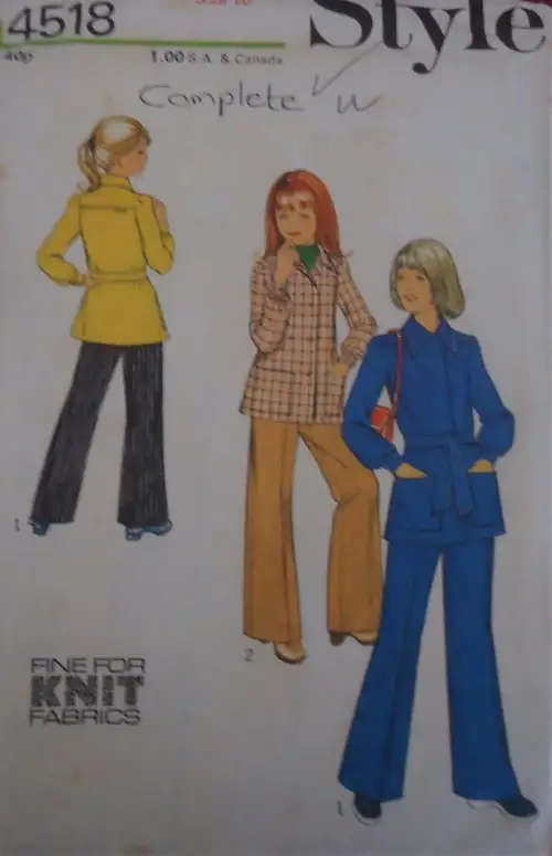 STYLE PATTERNS 4518 GIRL`S UNLINED JACKET & PANTS SIZE 10 YEARS COMPLETE-UNCUT-F/FOLD SEWING PATTERN