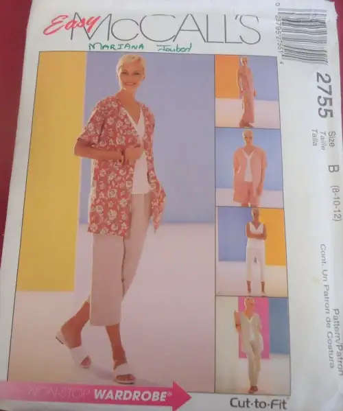 McCALLS 2755 UNLINED JACKET-DRESS/TOP-PULL ON PANTS-SHORTS SIZE B 8-10-12 COMPLETEMcC SEWING PATTERN