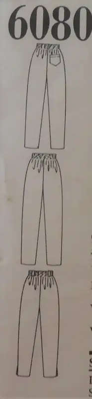 NEW LOOK PATTERNS 6080 SET OF PANTS SIX SIZES IN ONE 8 - 18 COMPLETE SEWING PATTERN