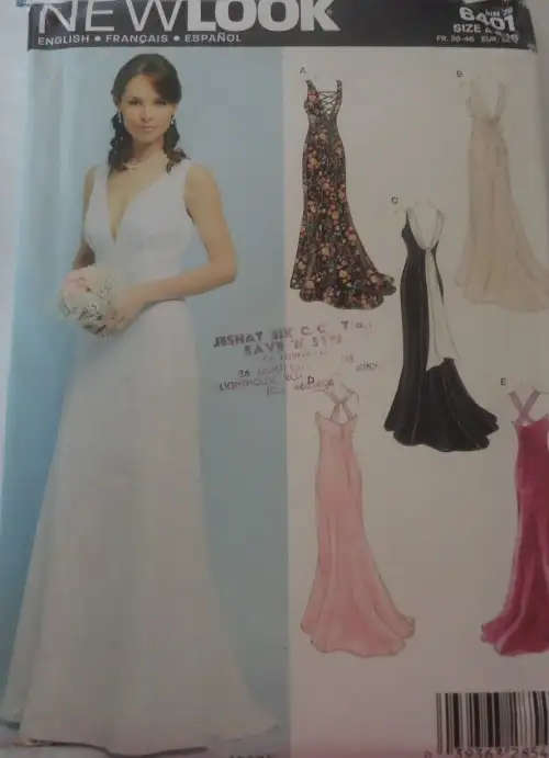 NEW LOOK PATTERNS 6401 STUNNING EVENING WEAR SIZES 8 - 18 COMPLETE SEWING PATTERN