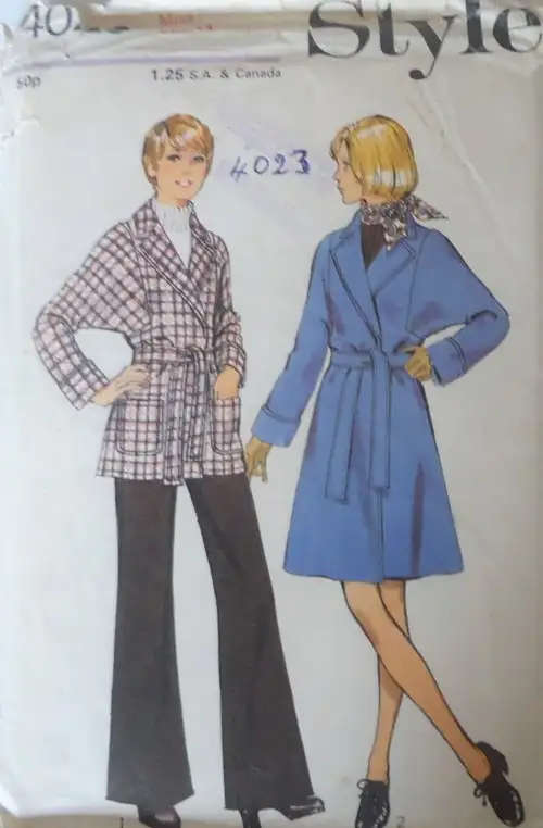 STYLE 4320 UNLINEVINTAGE STYLE 4023 COAT & PANTS SIZE 14 BUST 36" COMPLETE-ZIPLOC BA- SEWING PATTERN