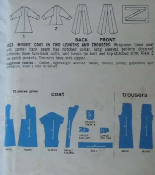 STYLE 4320 UNLINEVINTAGE STYLE 4023 COAT & PANTS SIZE 14 BUST 36" COMPLETE-ZIPLOC BA- SEWING PATTERN