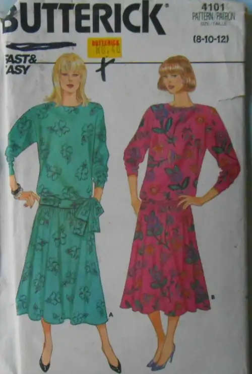 BUTTERICK 4101 DRESS SIZE 8-10-12 COMPLETE  SEWING PATTERN