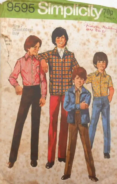 SIMPLICITY 9595 BOYS JACKET-SHIRT-PANTS SIZE 7 YEARS CHEST 66 CM COMPLETE SEWING PATTERN