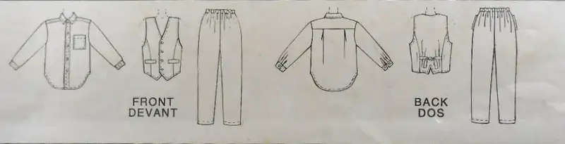 McCALLS 7205 BOYS LINED WAISTCOAT-SHIRT-PANTS SIZE 7-8-10-12-14 YEARS COMPLETE-  SEWING PATTERN