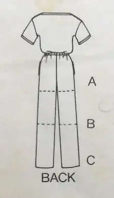BUTTERICK 4301 JUMPSUIT SIZE 12 COMPLETE-ZIPLOC BAG SEWING PATTERN