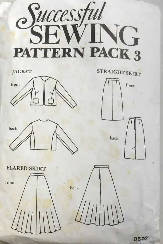 SUCCESSFUL SEWING PATTERN PACK 3 JACKET-SLIM & FULL SKIRT 8 - 18 COMPLETE-UNCUT-F/FOL SEWING PATTERN