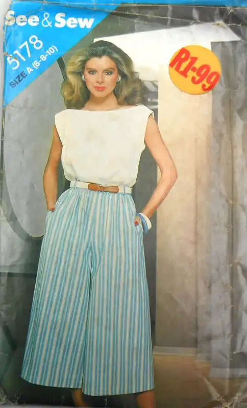 BUTTERICK 5178 TOP & CULOTTES - SIZE 6-8-10 COMPLETE SEWING PATTERN