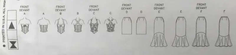 VOGUE 7698 STUNNING TOP & SKIRT SIZE 8-10-12 COMPLETE-CUT TO 12 - CORSET BUSTIER SEWING PATTERN