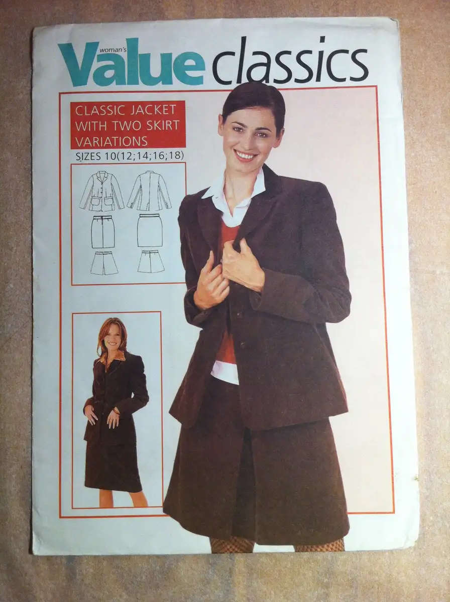 Value classics Classic Jacket with two Skirt variations Size 10 - 18 Complete  SEWING PATTERN