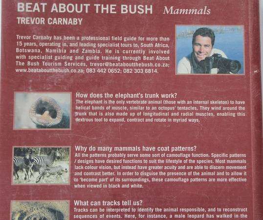 Beat about the bush Mammals by Trevor Carnaby. Bush guide mammals.