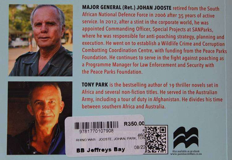 Rhino war by Johan Jooste ( Maj. Gen. Ret. ) with Tony Park.
