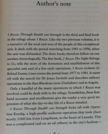 1 Recce by Alexander Strachan volume 3. Through stealth our strength.
