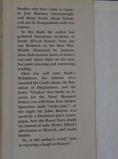 1652 and so forth by Jose Burman. Humorous incidents of South African history.