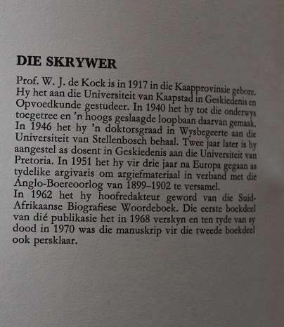 Geskiedenis van Suid -Afrika deur W. J. de Kock