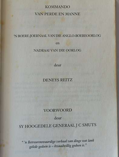 Kommando---van perde en manne--- deur Deneys Reitz. 'n Boere-joernaal van die Anglo-Boereoorlog