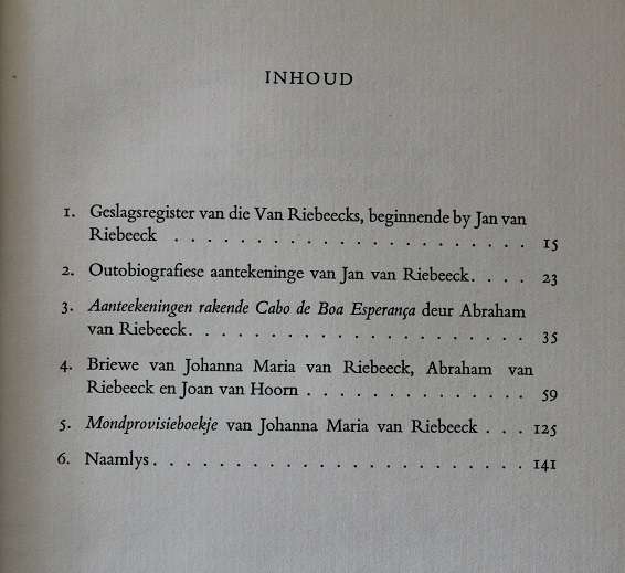 Briewe van Johanna Maria van Riebeeck en ander Riebeeckiana deur D.B. Bosman