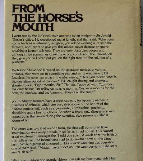 From the horse's mouth by S. W. J. van Rensburg. The story of South Africa's veteran vet.